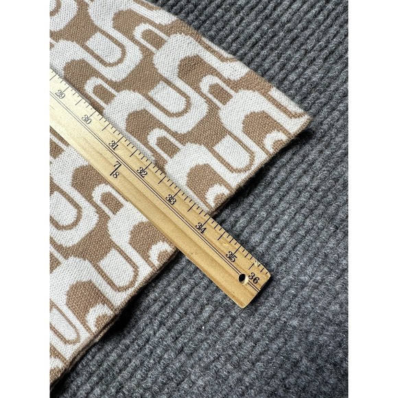 Nicole Miller New York Dress Womens XS Beige Geometric Knit Shift Pockets New - Picture 2 of 8